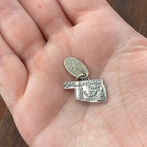 Vintage Bell Trading Post 925 Sterling "Cowboy Hall of Fame" OK Pendant Charm